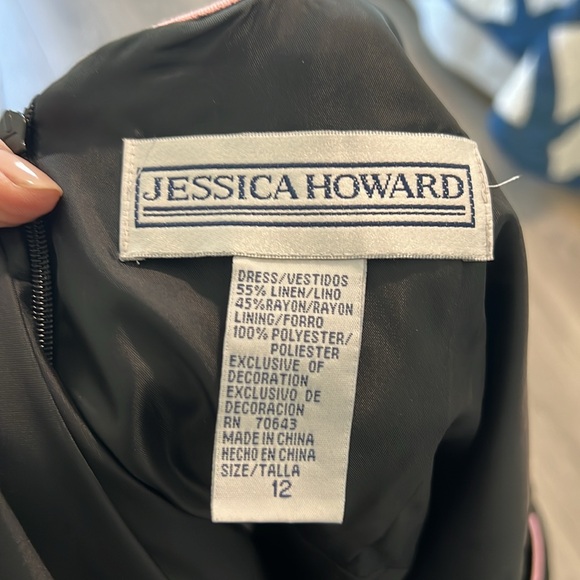 NWT Jessica Howard linen blend halter top embroidered Dark feminine size 12 - Picture 11 of 13